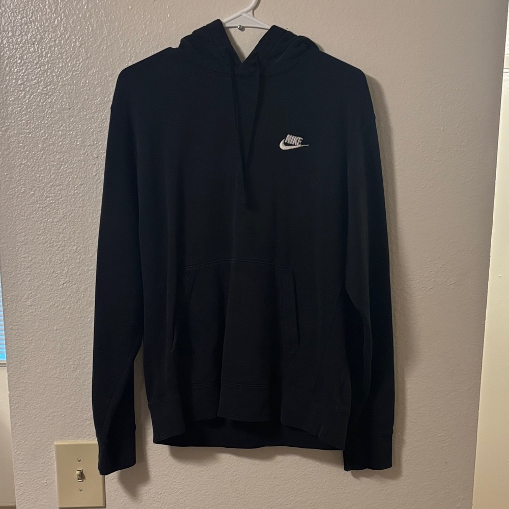 Nike Black Pullover Hoodie with White Logo